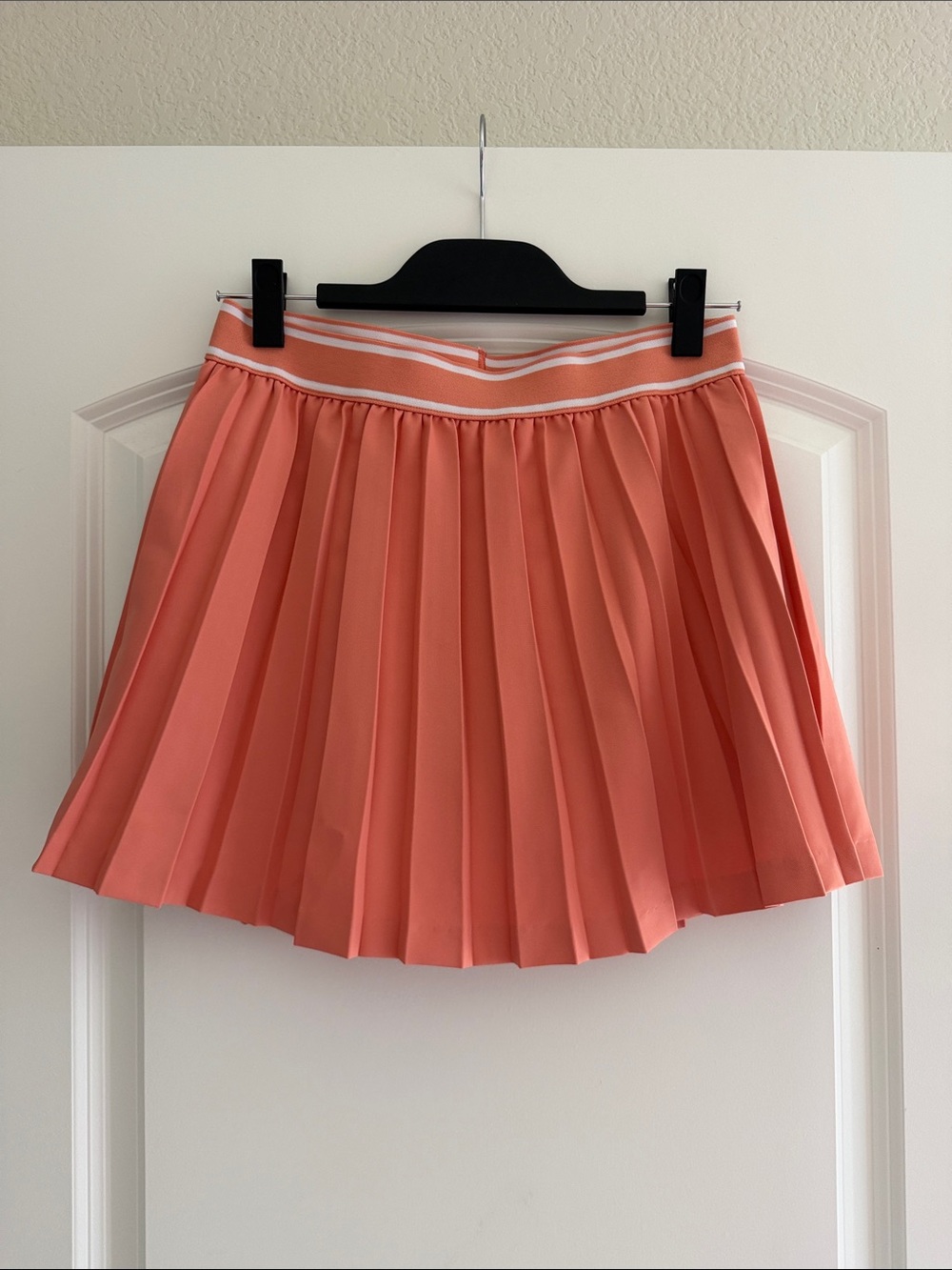Peter Millar Coral Pleated Skirt Skort with Striped Waistband Medium